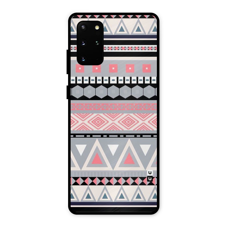 Grey Pink Pattern Metal Back Case for Galaxy S20 Plus