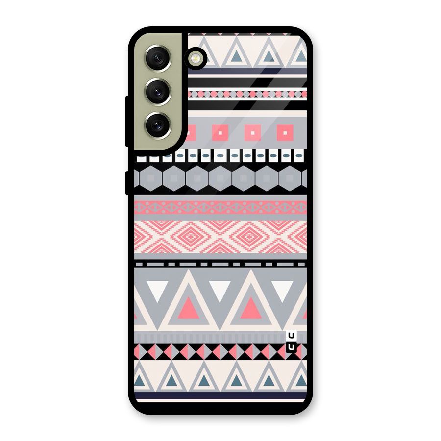 Grey Pink Pattern Metal Back Case for Galaxy S21 FE 5G (2023)