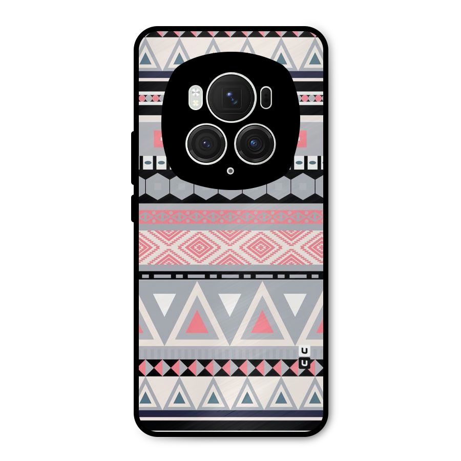 Grey Pink Pattern Metal Back Case for Honor Magic6 Pro
