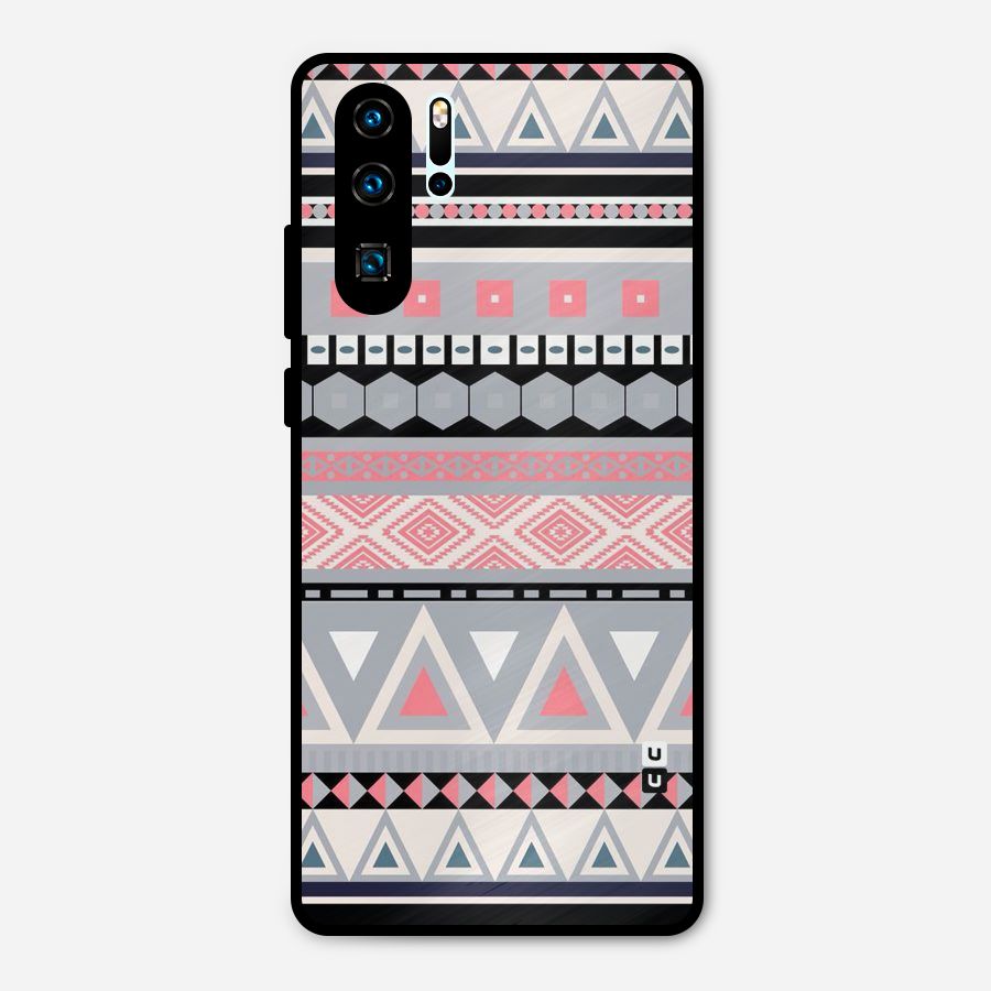 Grey Pink Pattern Metal Back Case for Huawei P30 Pro