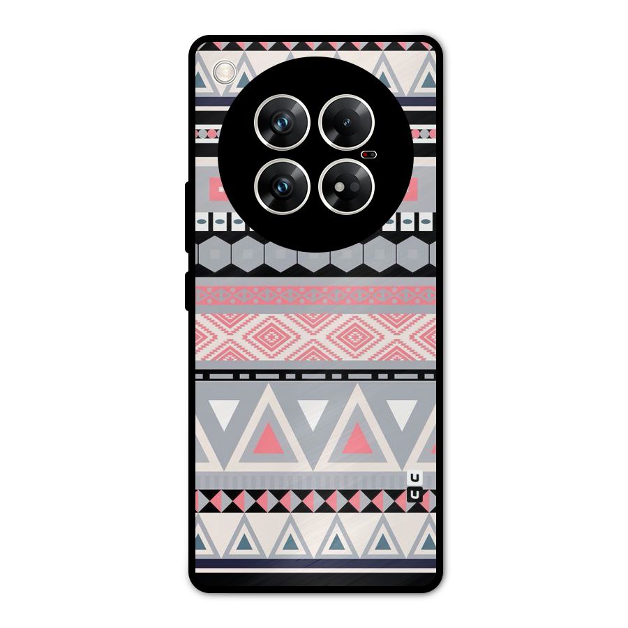Grey Pink Pattern Metal Back Case for Infinix Zero 40 5G