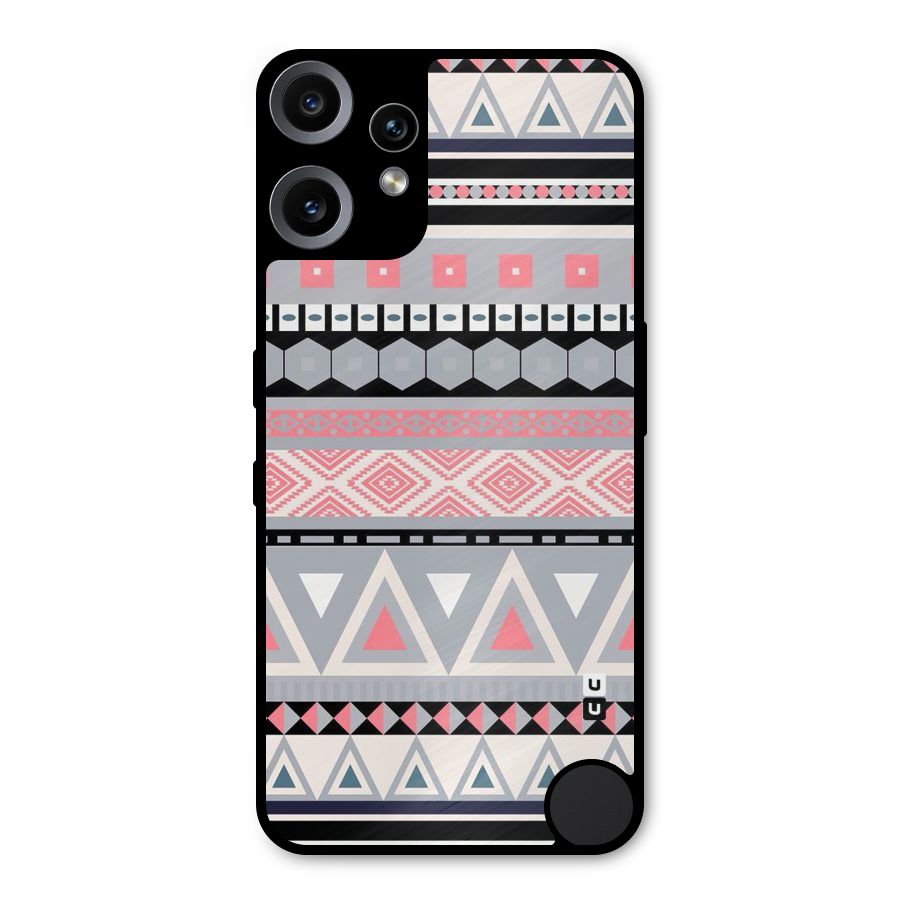 Grey Pink Pattern Metal Back Case for Nothing CMF Phone 2 Pro