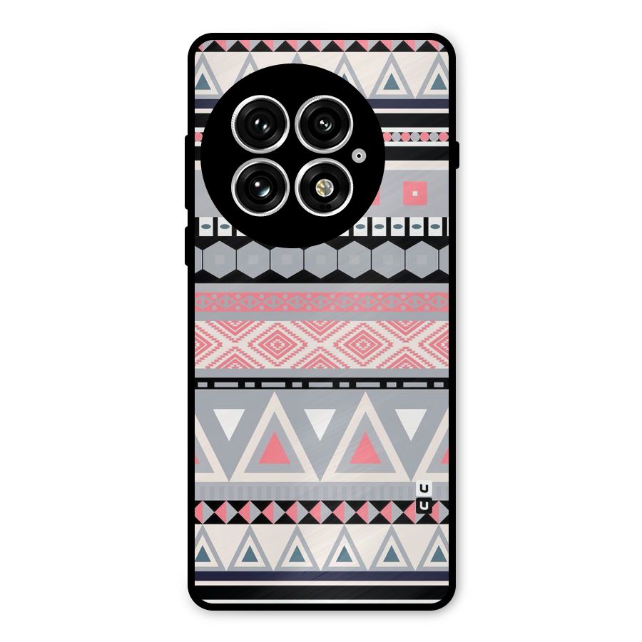 Grey Pink Pattern Metal Back Case for OnePlus 13