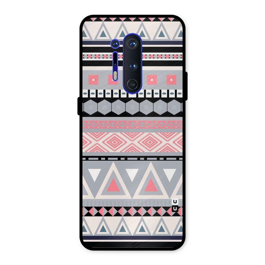 Grey Pink Pattern Metal Back Case for OnePlus 8 Pro