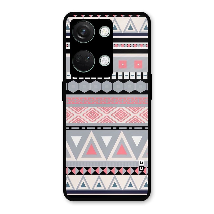 Grey Pink Pattern Metal Back Case for OnePlus Nord 3