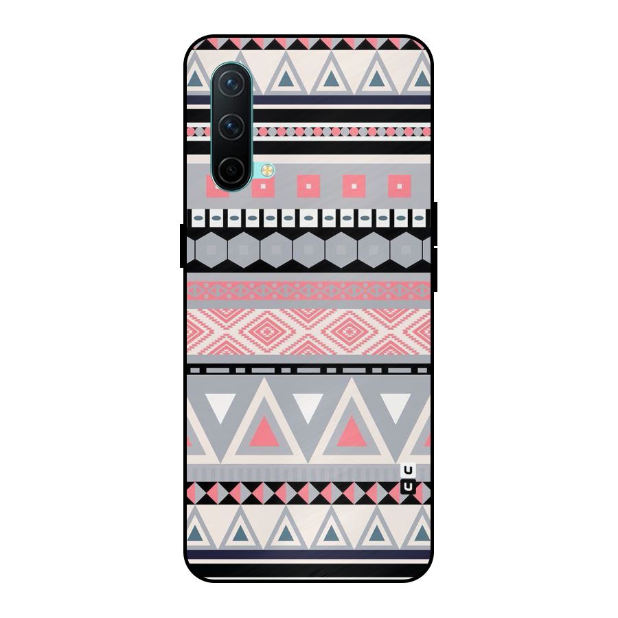 Grey Pink Pattern Metal Back Case for OnePlus Nord CE 5G