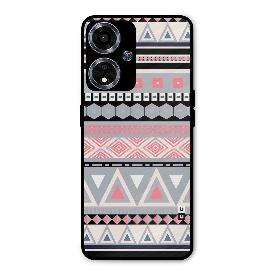 Grey Pink Pattern Metal Back Case for Oppo A59
