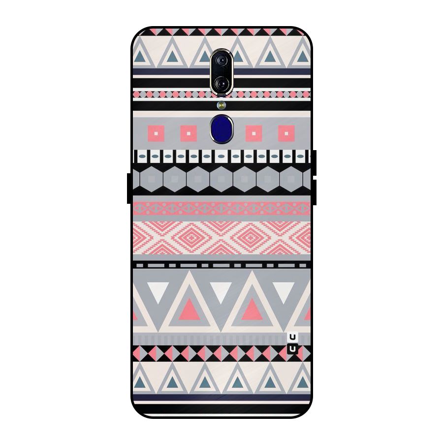 Grey Pink Pattern Metal Back Case for Oppo F11