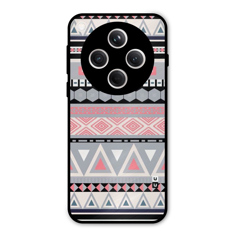 Grey Pink Pattern Metal Back Case for Oppo Find X8