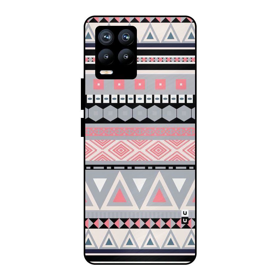 Grey Pink Pattern Metal Back Case for Realme 8 Pro
