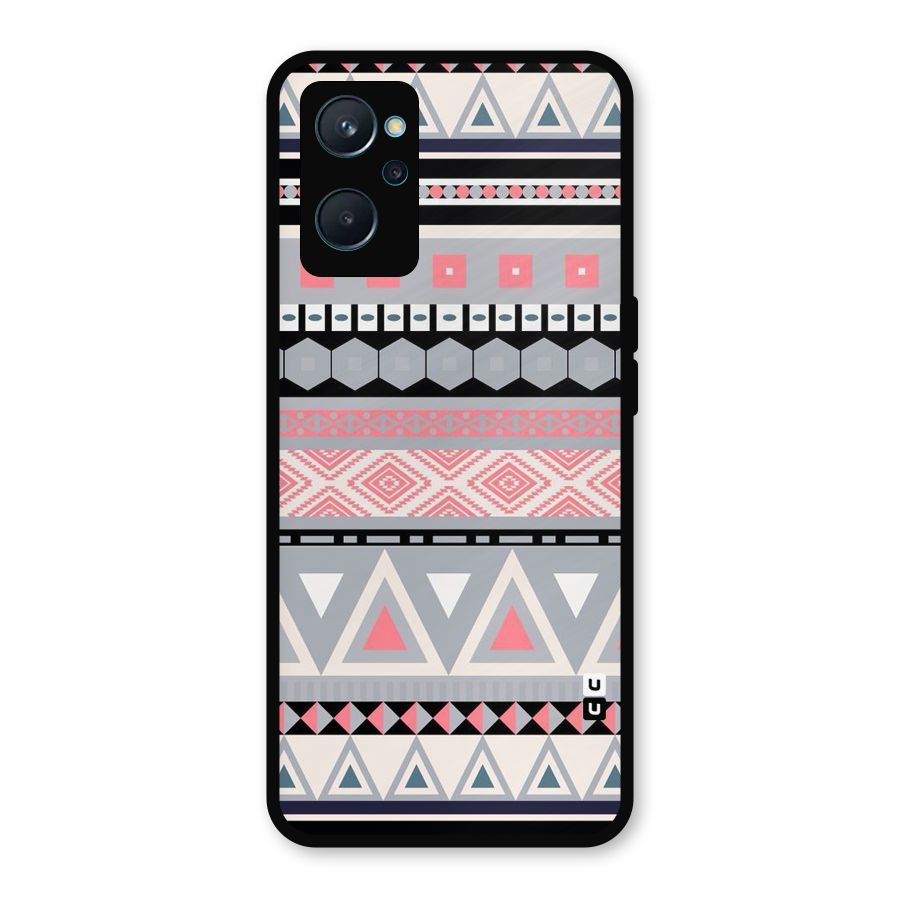 Grey Pink Pattern Metal Back Case for Realme 9i