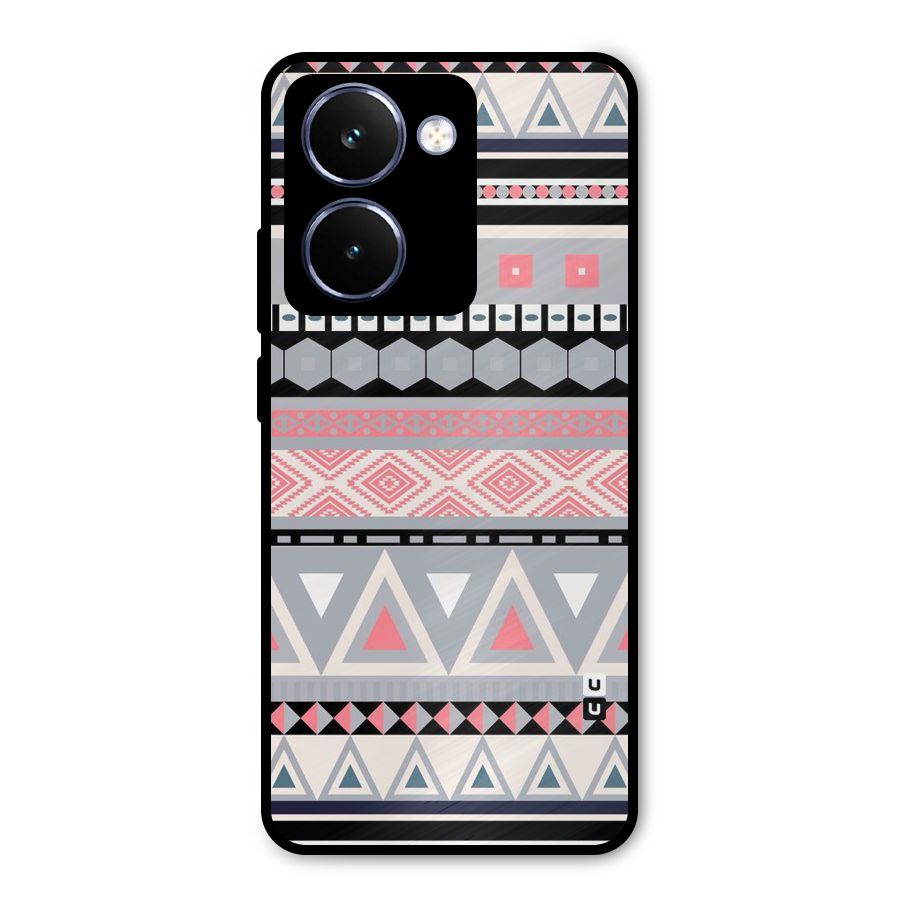 Grey Pink Pattern Metal Back Case for Realme P3 Ultra