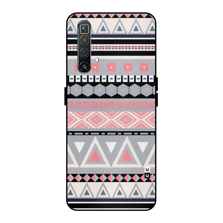 Grey Pink Pattern Metal Back Case for Realme X3 SuperZoom