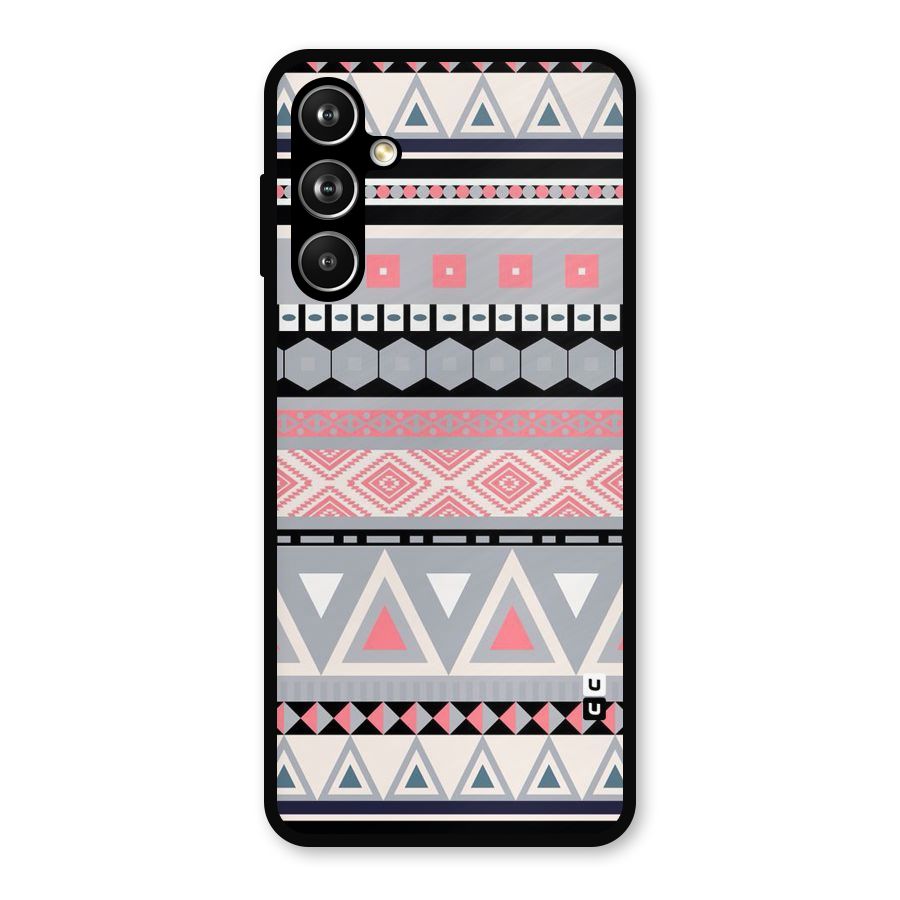 Grey Pink Pattern Metal Back Case for Samsung Galaxy M54