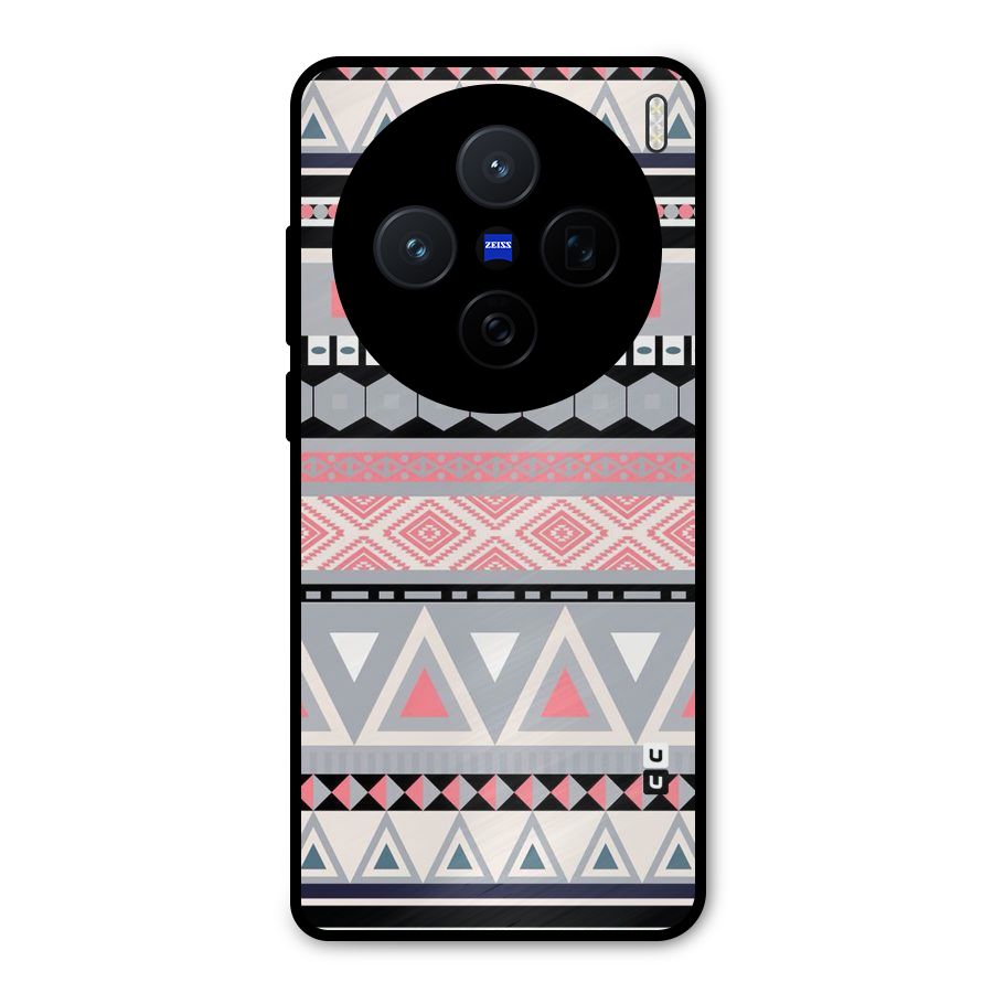 Grey Pink Pattern Metal Back Case for Vivo X200
