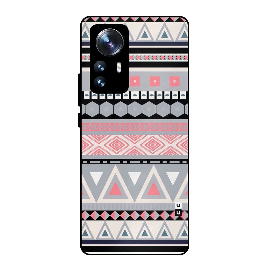 Grey Pink Pattern Metal Back Case for Xiaomi 12 Pro