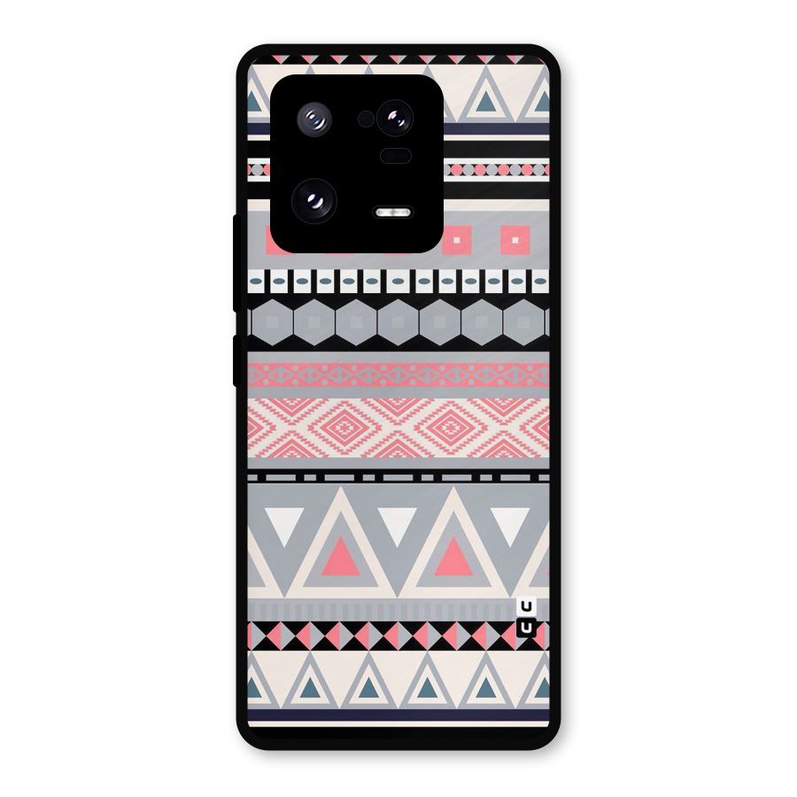 Grey Pink Pattern Metal Back Case for Xiaomi 13 Pro