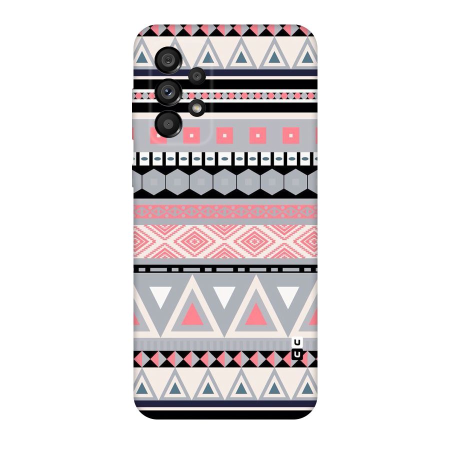 Grey Pink Pattern Original Polycarbonate Back Case for Galaxy A73 5G
