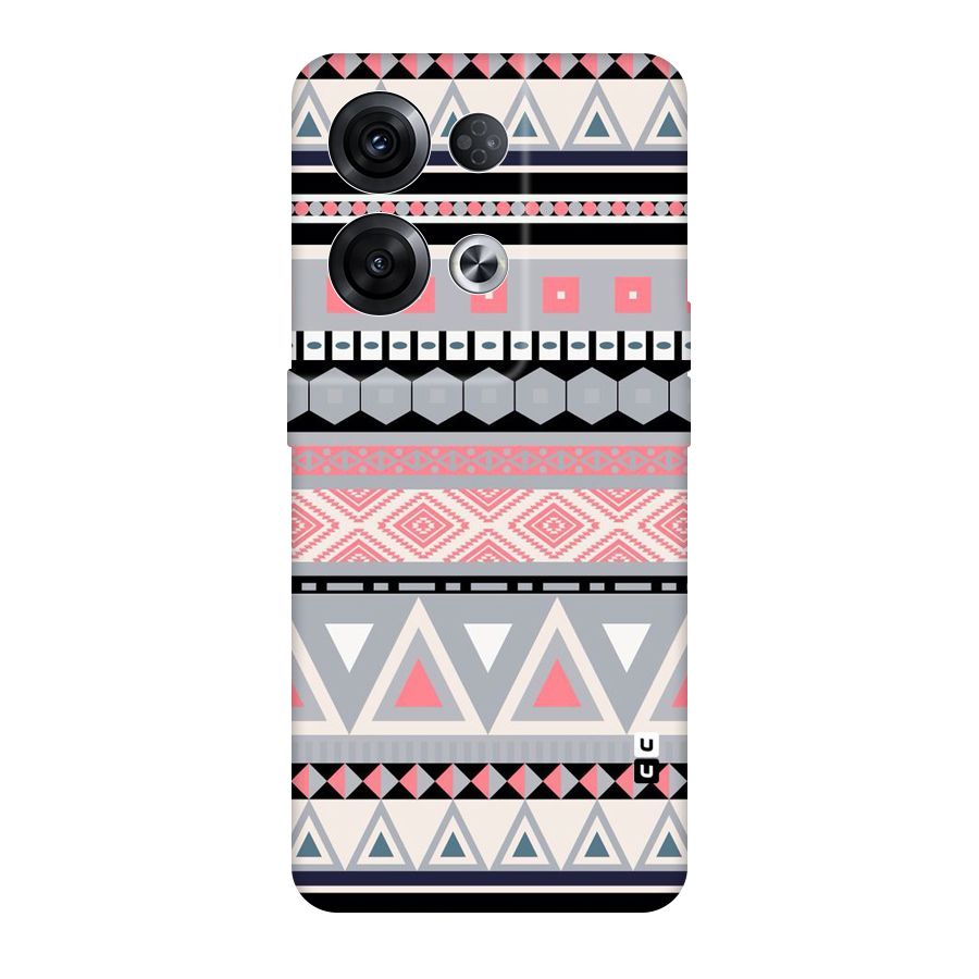 Grey Pink Pattern Original Polycarbonate Back Case for Oppo Reno8 Pro 5G