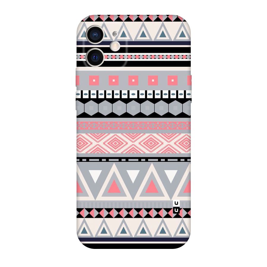 Grey Pink Pattern Original Polycarbonate Back Case for iPhone 12