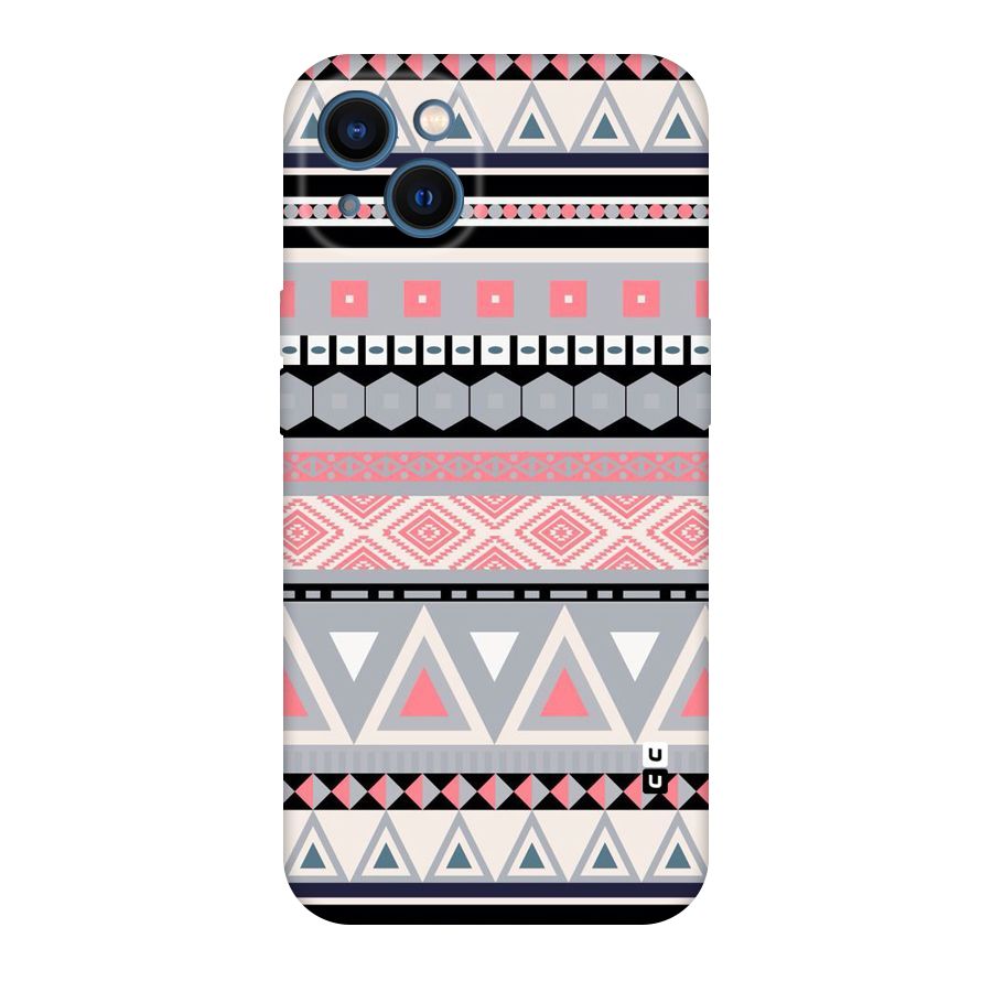 Grey Pink Pattern Original Polycarbonate Back Case for iPhone 13