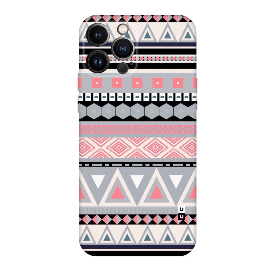 Grey Pink Pattern Original Polycarbonate Back Case for iPhone 13 Pro Max