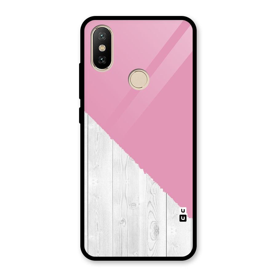 Grey Pink Wooden Design Glass Back Case for Redmi A2