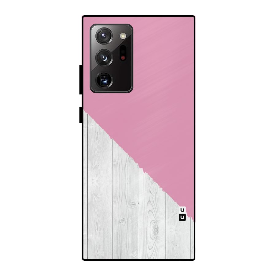 Grey Pink Wooden Design Metal Back Case for Galaxy Note 20 Ultra