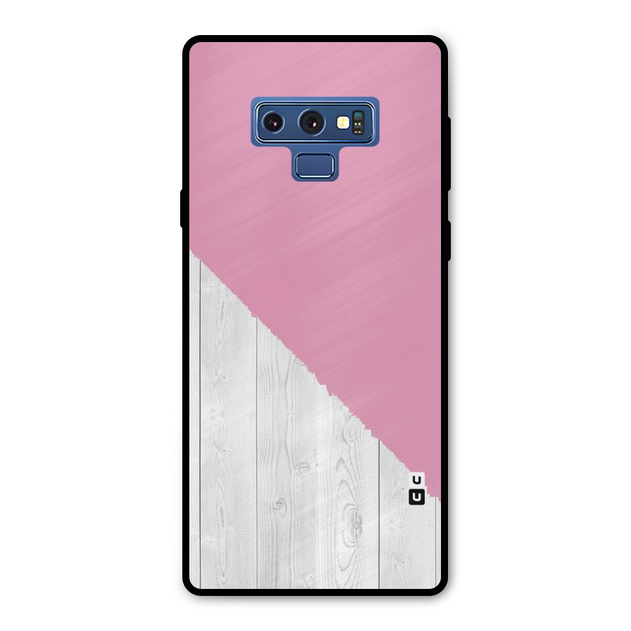 Grey Pink Wooden Design Metal Back Case for Galaxy Note 9