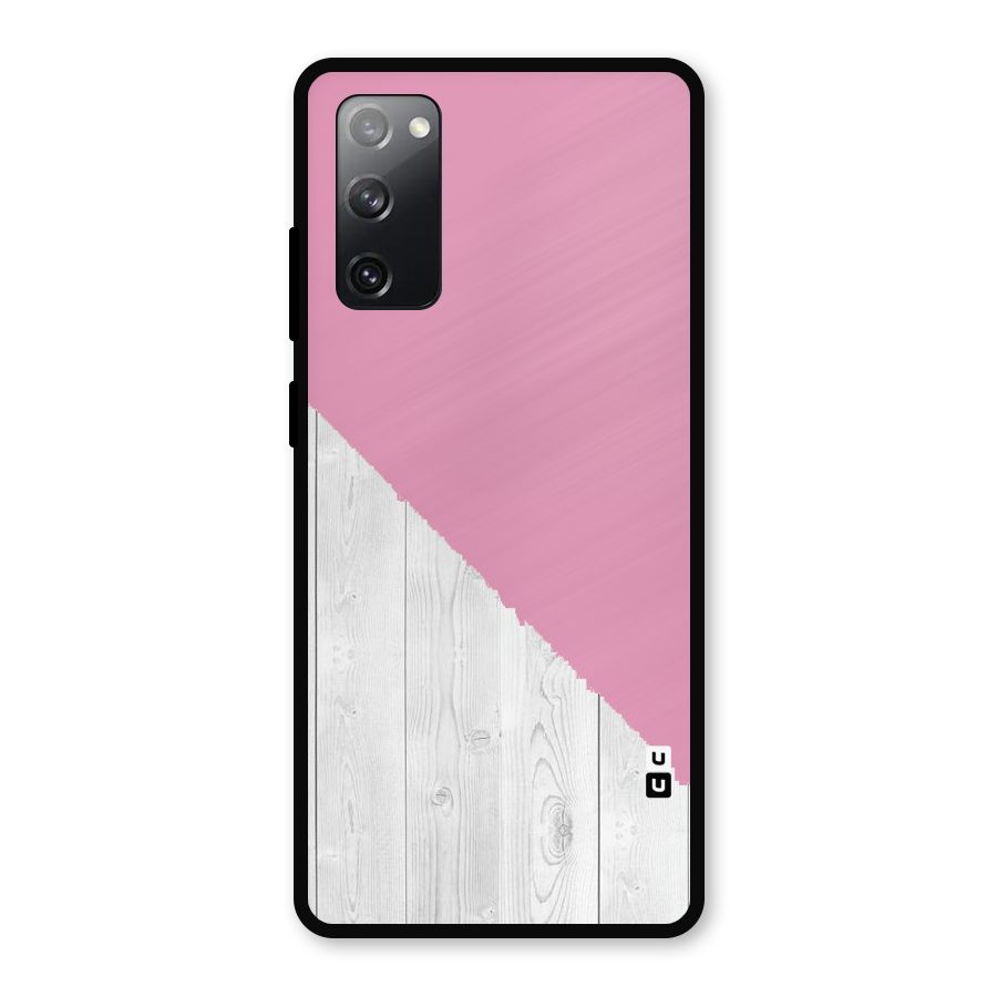 Grey Pink Wooden Design Metal Back Case for Galaxy S20 FE 5G