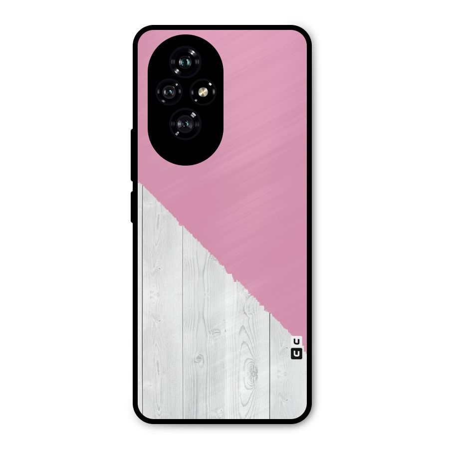 Grey Pink Wooden Design Metal Back Case for Honor 200