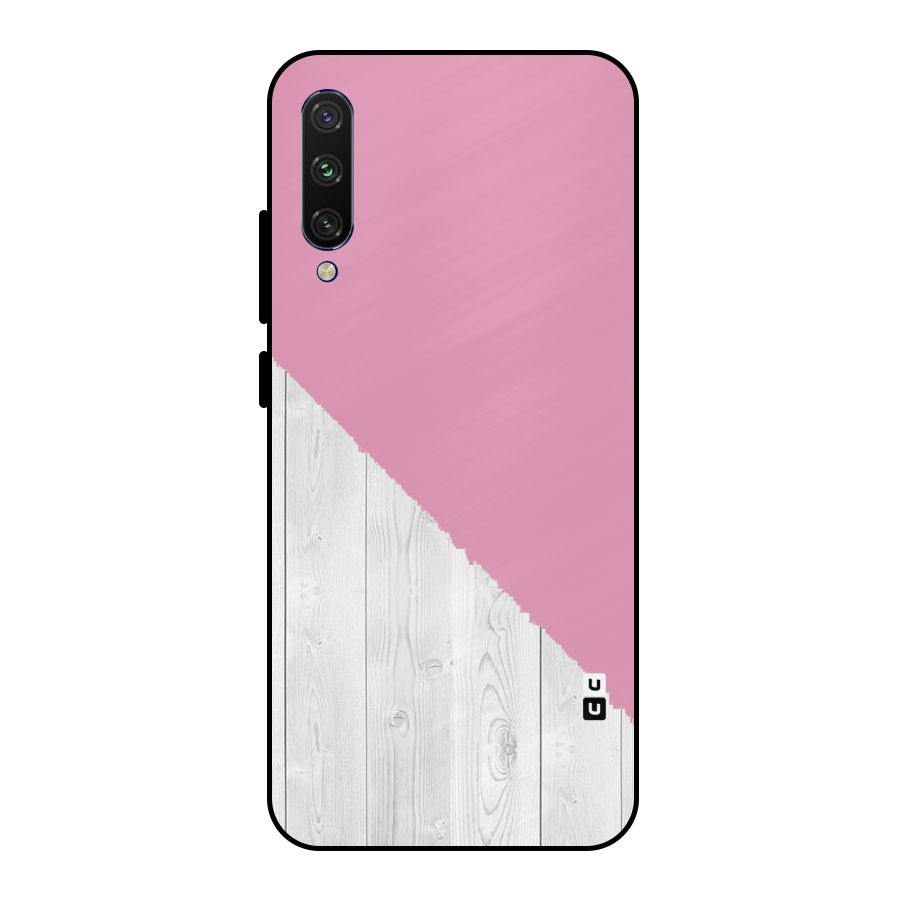 Grey Pink Wooden Design Metal Back Case for Mi A3