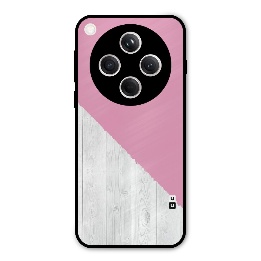 Grey Pink Wooden Design Metal Back Case for Oppo Find X8
