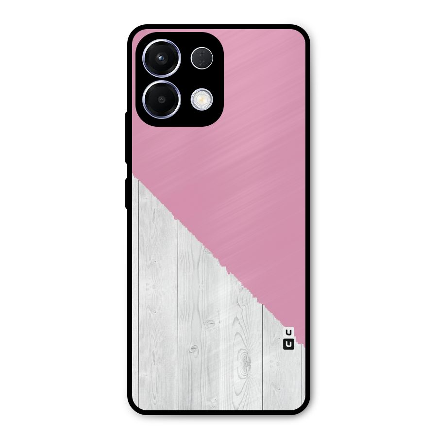 Grey Pink Wooden Design Metal Back Case for Oppo K13