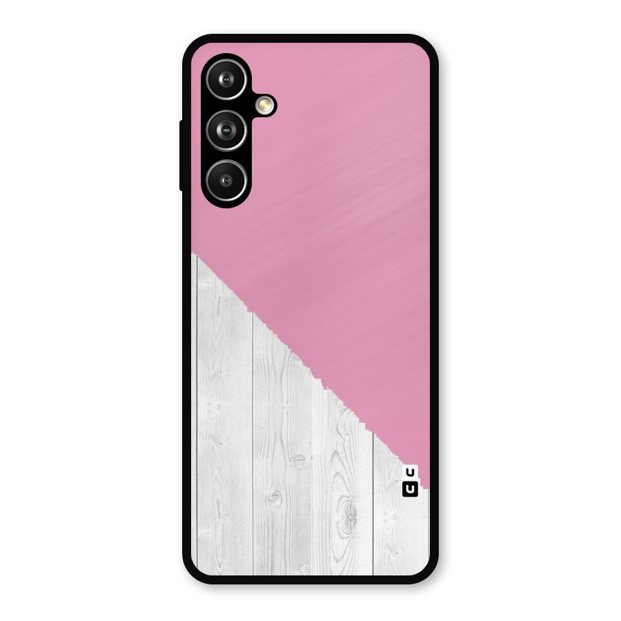 Grey Pink Wooden Design Metal Back Case for Samsung Galaxy M54