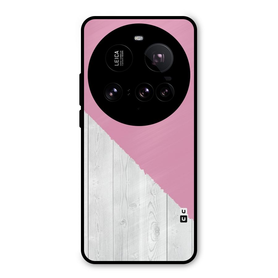 Grey Pink Wooden Design Metal Back Case for Xiaomi 15 Ultra