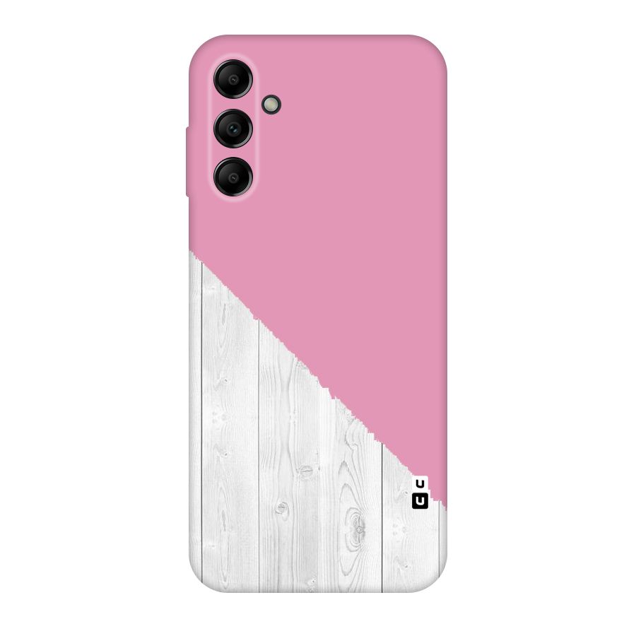 Grey Pink Wooden Design Original Polycarbonate Back Case for Galaxy A14 5G