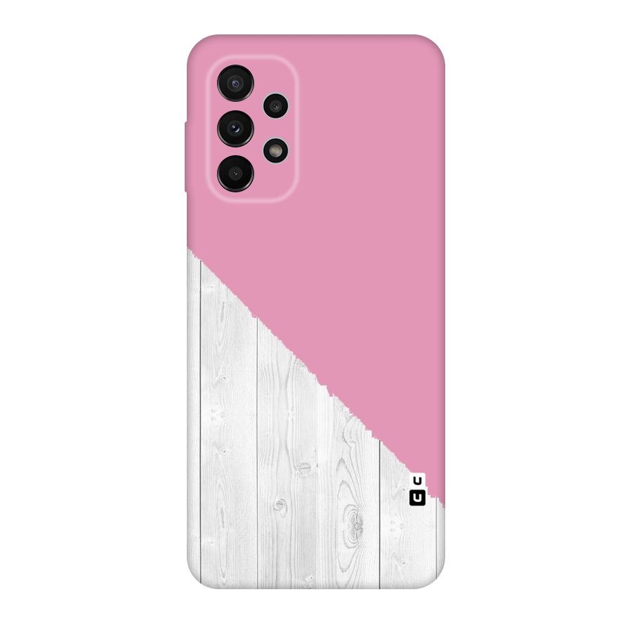 Grey Pink Wooden Design Original Polycarbonate Back Case for Galaxy A23