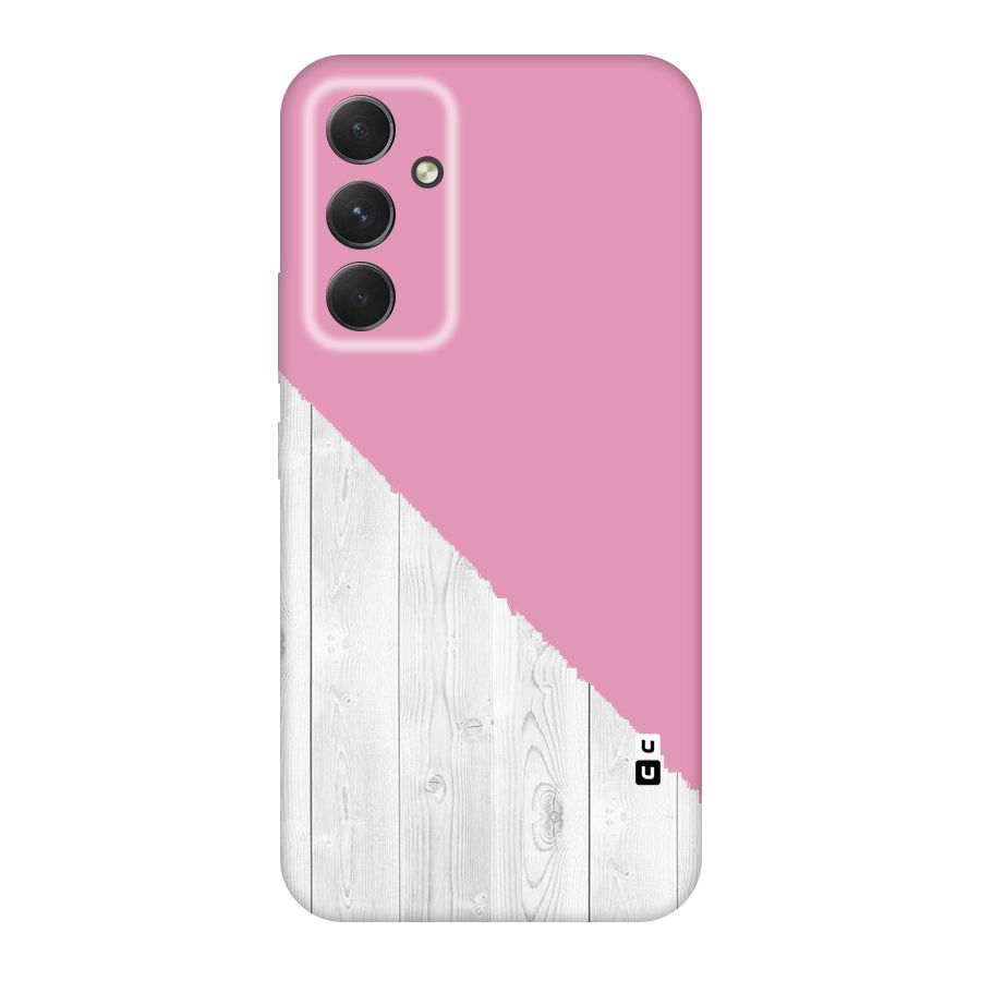 Grey Pink Wooden Design Original Polycarbonate Back Case for Galaxy A54