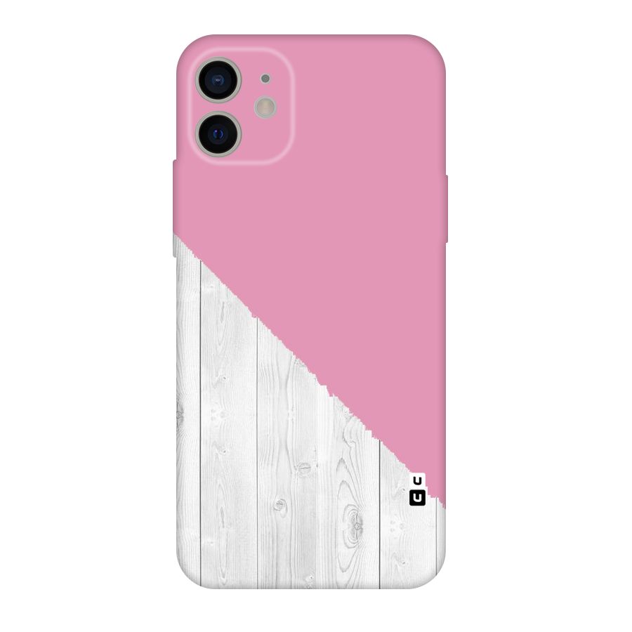 Grey Pink Wooden Design Original Polycarbonate Back Case for iPhone 11