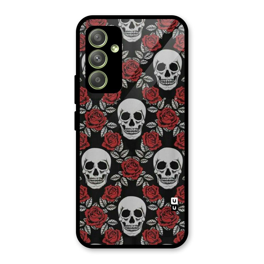 Grey Skulls Glass Back Case for Galaxy A54