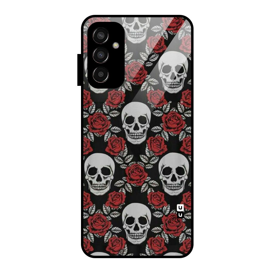 Grey Skulls Glass Back Case for Galaxy F13