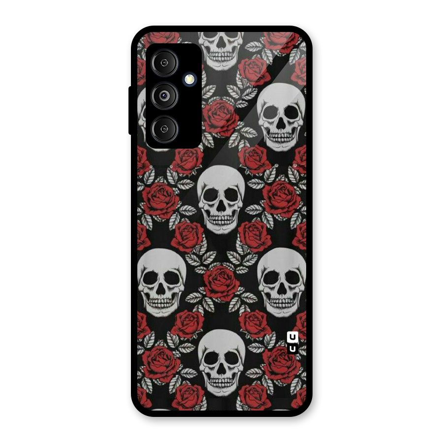 Grey Skulls Glass Back Case for Galaxy M14 5G