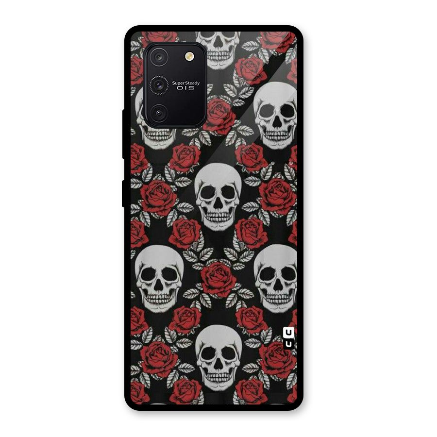 Grey Skulls Glass Back Case for Galaxy S10 Lite
