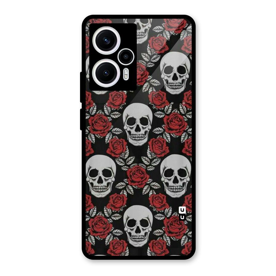 Grey Skulls Glass Back Case for Poco F5