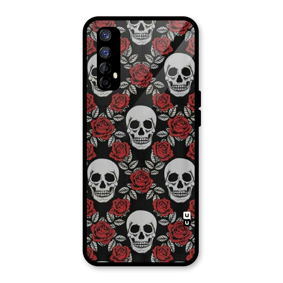 Grey Skulls Glass Back Case for Realme 7
