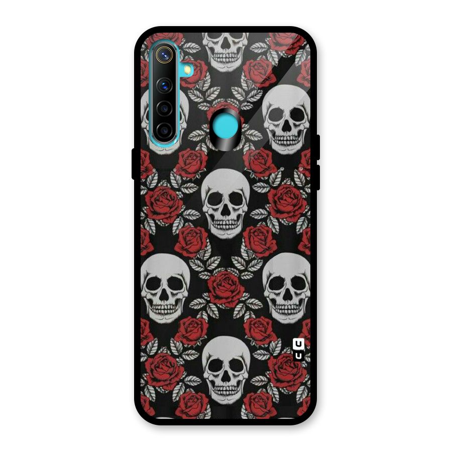Grey Skulls Glass Back Case for Realme Narzo 10
