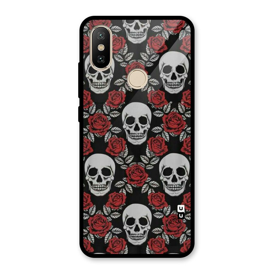 Grey Skulls Glass Back Case for Redmi A2