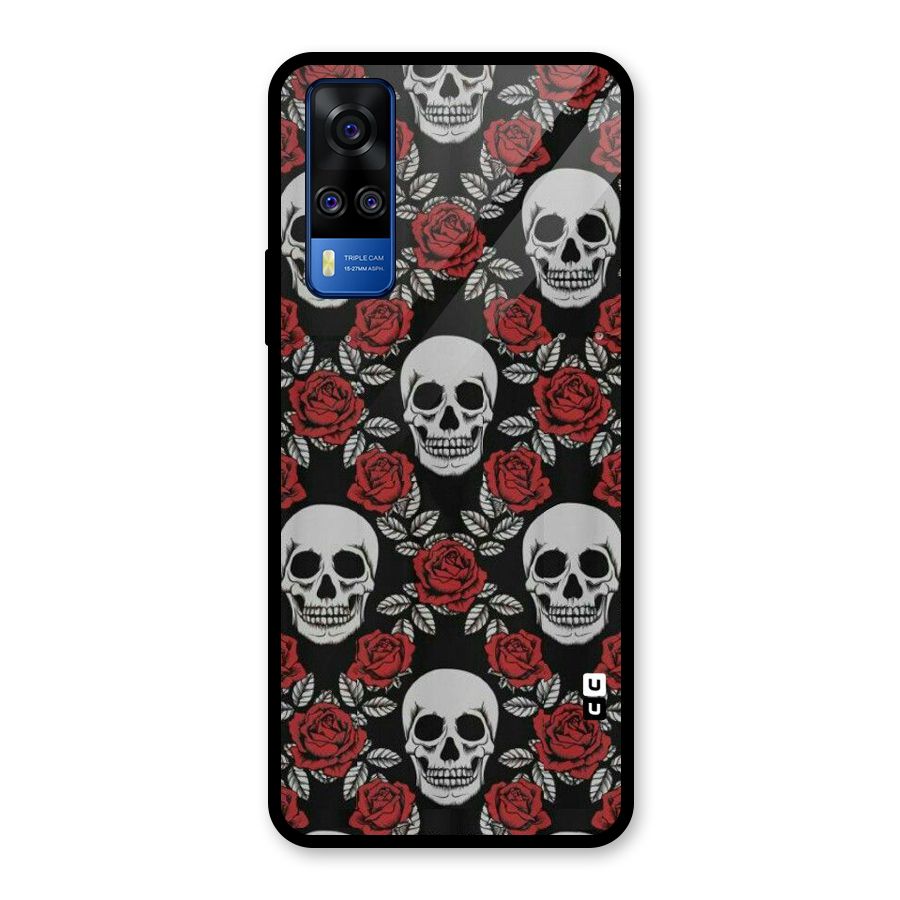 Grey Skulls Glass Back Case for Vivo Y31