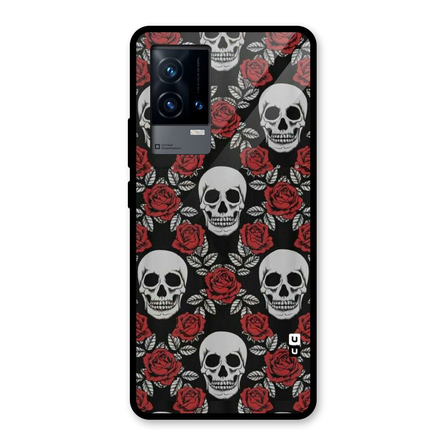 Grey Skulls Glass Back Case for iQOO 9 5G